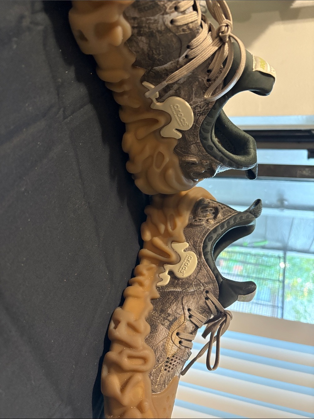 CROCS Bubble-Sole Sneakers in Olive Green and Gum - Picture 7 of 12